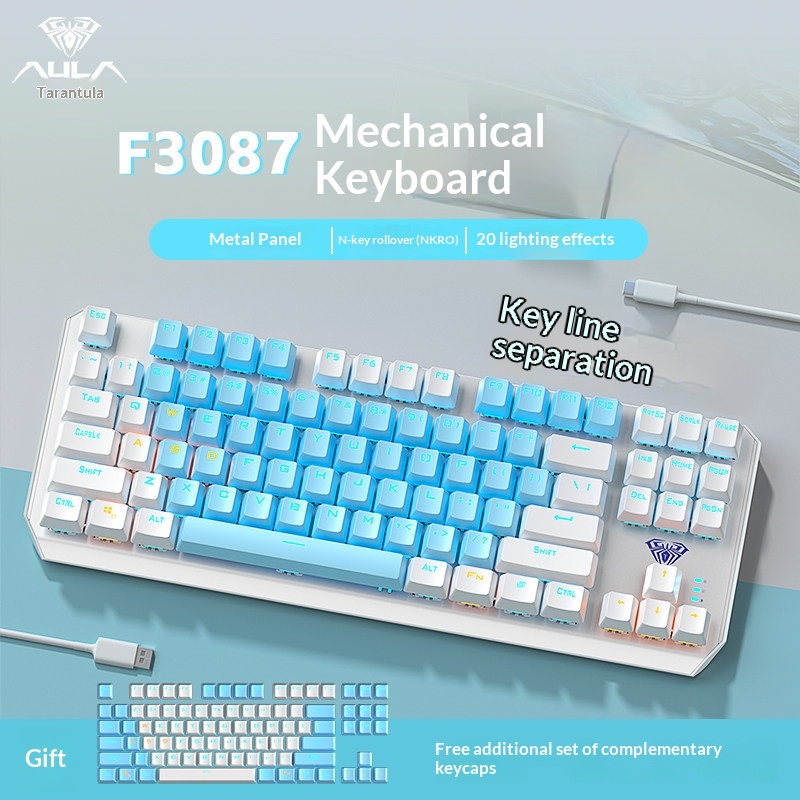 Esports Gaming Pcs - Teclado mecánico Aula F3087, 87 teclas,