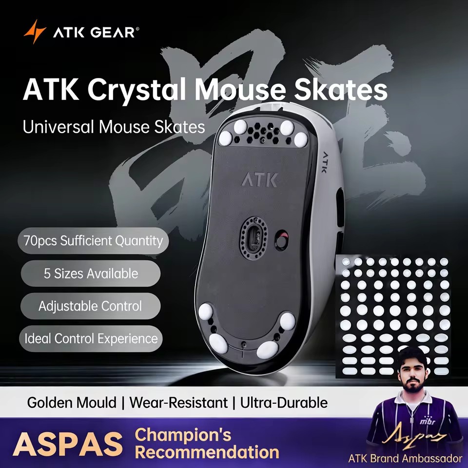 Esports Gaming Pcs - Patines de Ratón ATK Crystal Jade,