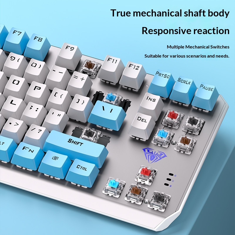 Teclado mecánico Aula F3087, 8 - Esports Gaming Pcs reseña y precio